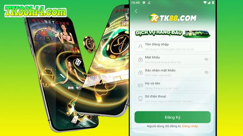 Thao tác đăng ký tài khoản nhanh gọn với app TK88 